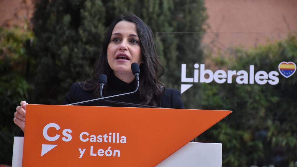 Inés Arrimadas, presidenta de Ciudadanos, en un acto del partido en Valladolid