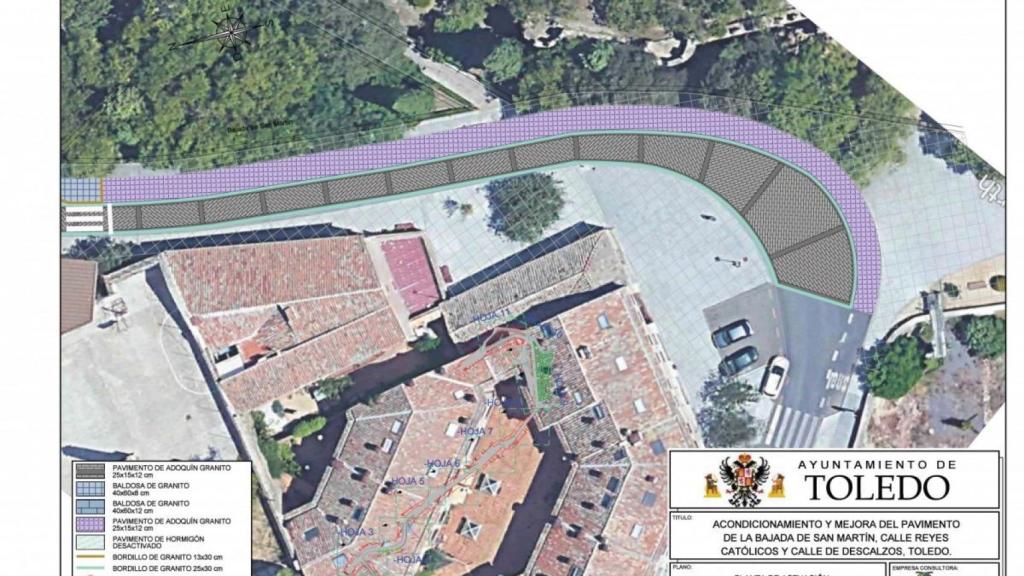 Las obras de Reyes Católicos en Toledo obligan a cortar la Bajada de Descalzos