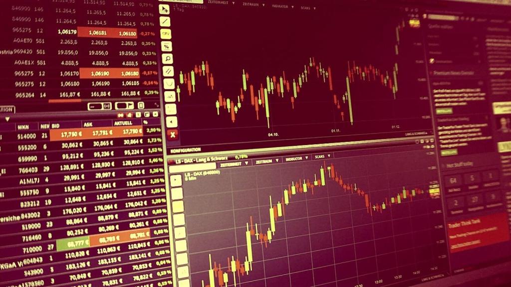 Pantalla de negociación de valores.