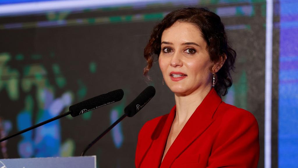 Isabel Díaz Ayuso este lunes durante un desayuno informativo de la Tribuna Fórum Europa.