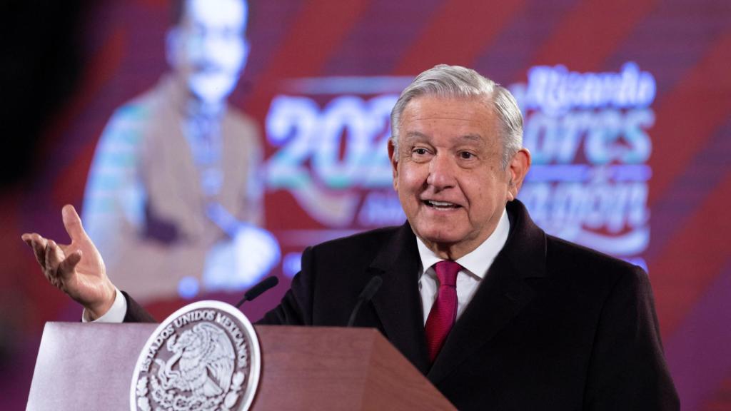 El presidente de México, Andrés Manuel López Obrador, durante su rueda de prensa de este lunes.