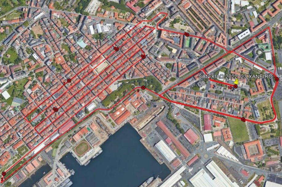 Itinerario categoría absoluta. Fuente: Concello de Ferrol.