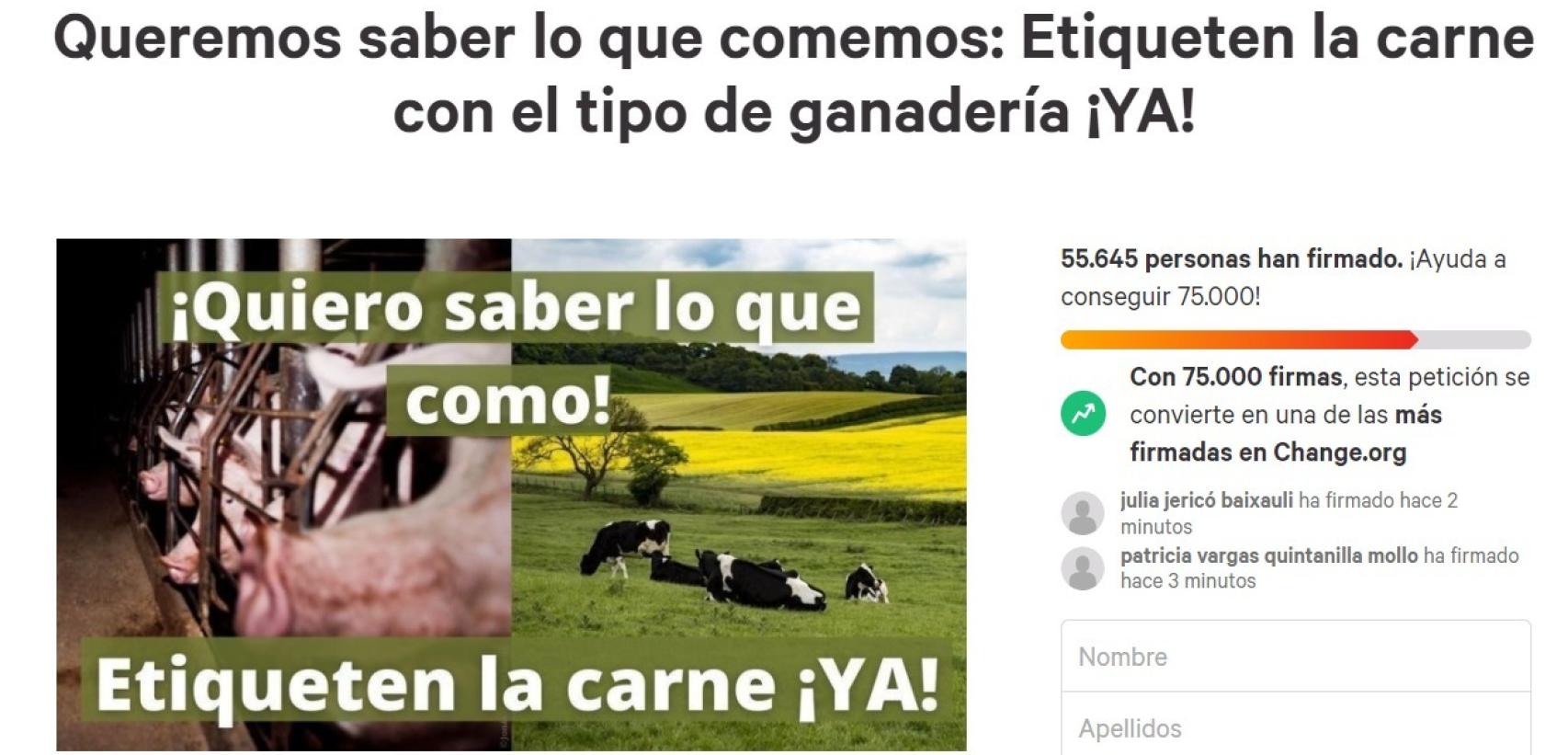 Petición en Change.org