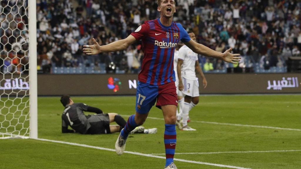 Luuk de Jong celebra su gol al Real Madrid