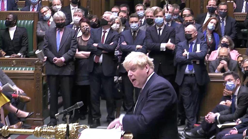 Boris Johnson en la Cámara de los Comunes.