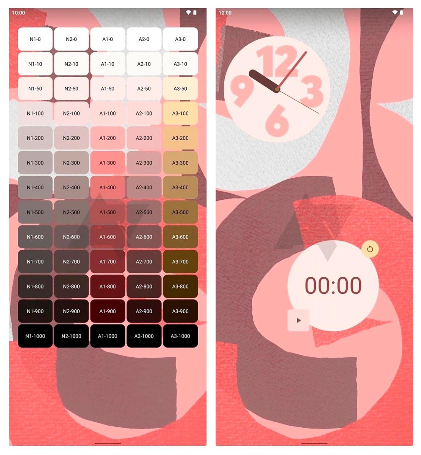 La base por defecto de Android 12 en el tema dinámico