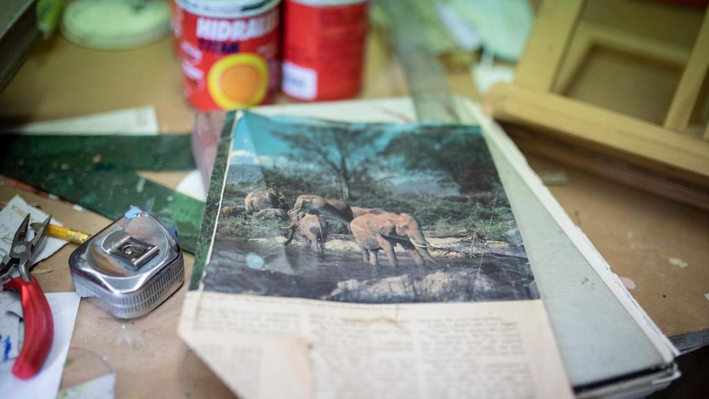 Detalle del estudio de la artista. Foto: Jorge Barreno