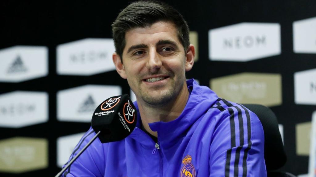 Thibaut Courtois, en rueda de prensa con el Real Madrid en la Supercopa de España