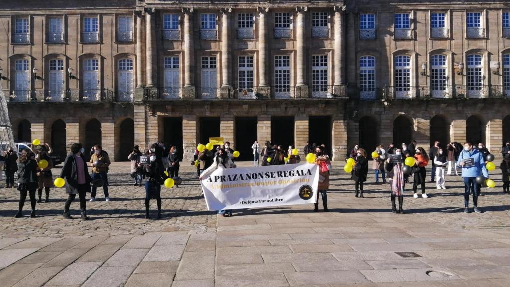Plataforma Turno Libre se concentra en la Praza do Obradoiro