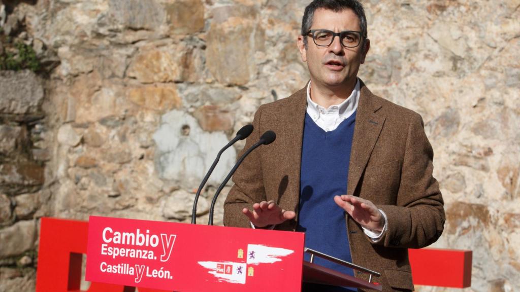 Félix Bolaños durante su intervención en el acto del Partido Socialista en Ponferrada