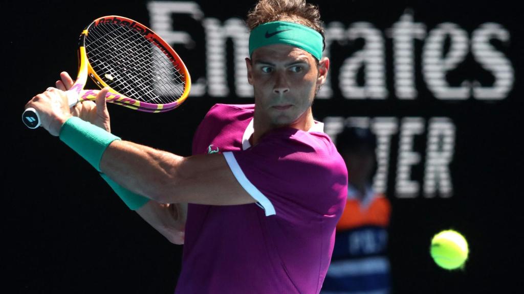Nadal, durante la primera ronda del Abierto de Australia.