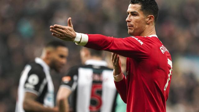 Cristiano Ronaldo, en un partido del Manchester United de la temporada 2021/2022