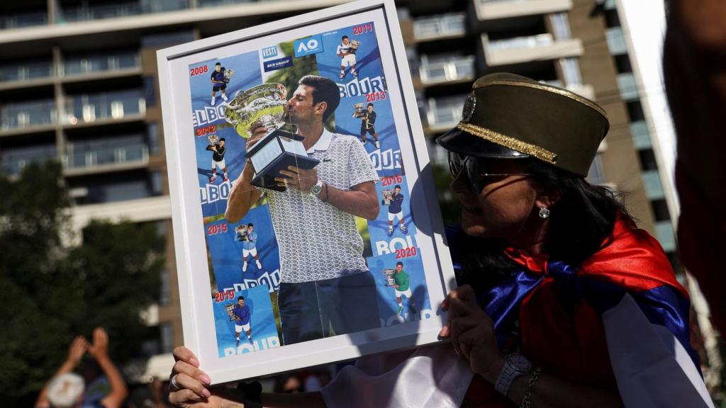 Una seguidora de Novak Djokovic en Australia.