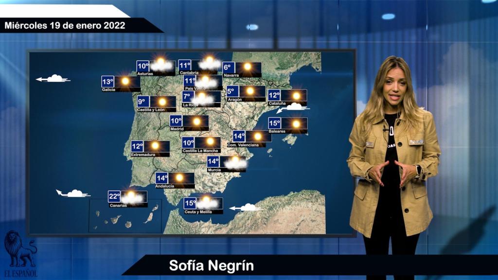 El tiempo del miércoles 19 de enero.