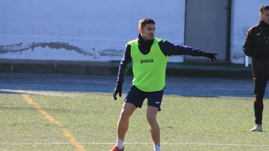 David Herrera en su primer entrenamiento con el CD Toledo