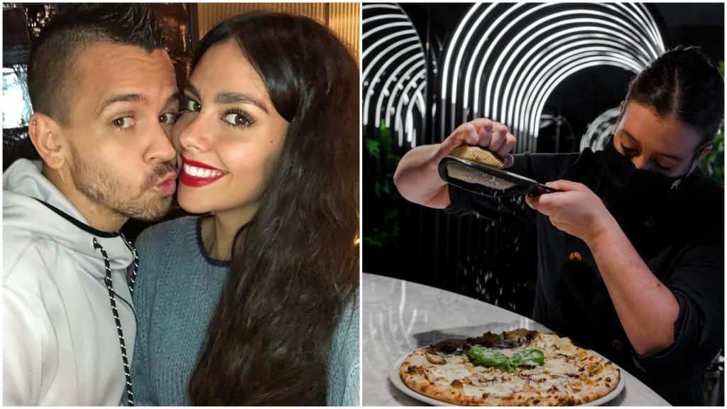 De izquierda a derecha: Dabiz Muñoz, Cristina Pedroche y Carmen Acero, jefa de cocina de Roostiq.