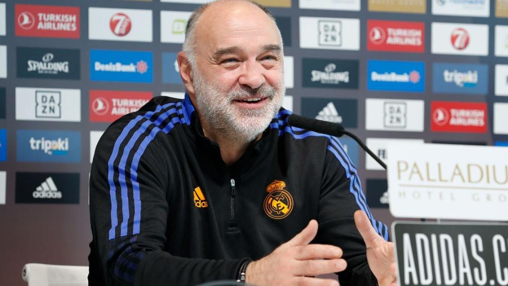 Pablo Laso, en rueda de prensa del Real Madrid de Baloncesto