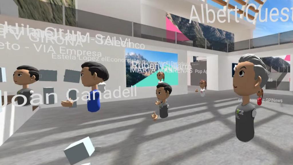Sala del metaverso catalán donde se celebró una rueda de prensa virtual