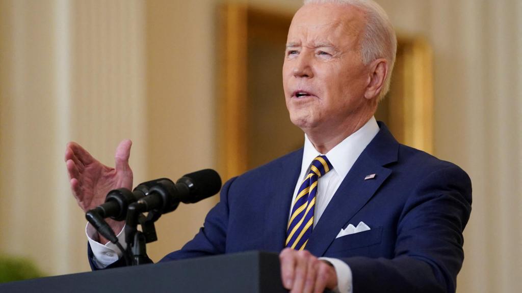 El presidente de EEUU, Joe Biden, durante la rueda de prensa que ha ofrecido en la Casa Blanca.