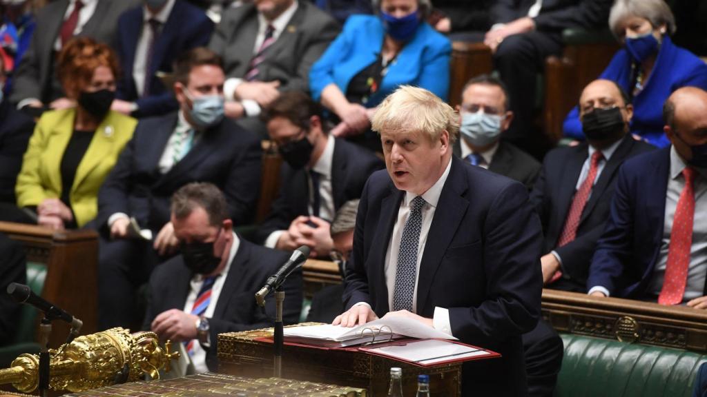 Boris Johnson en el Parlamento británico.