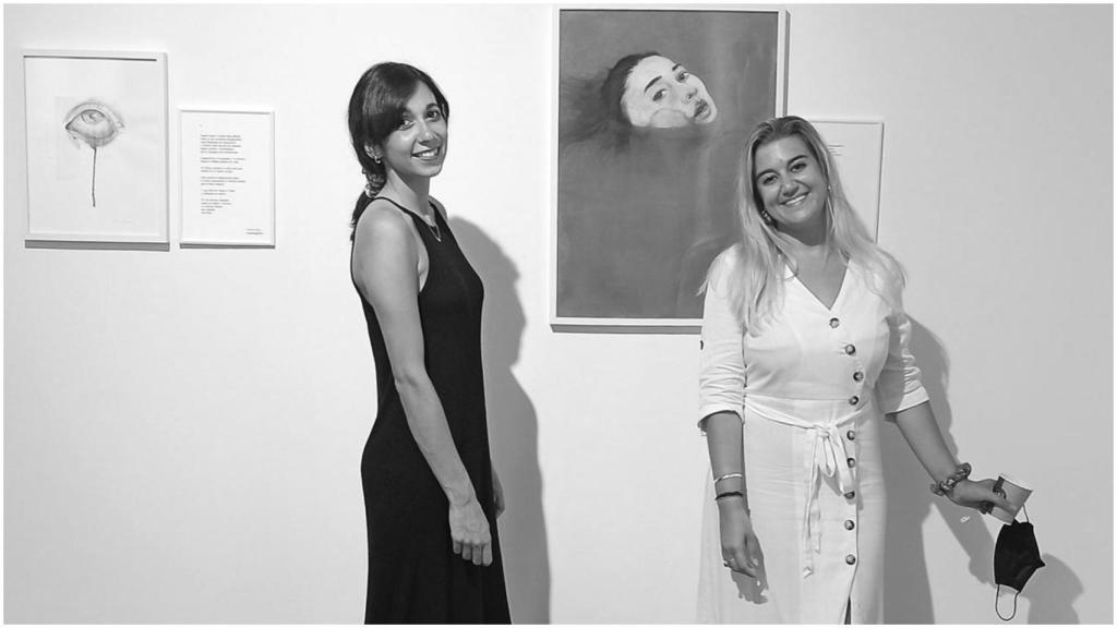 Rego y Waterme durante la exposición de ‘Rojo’.