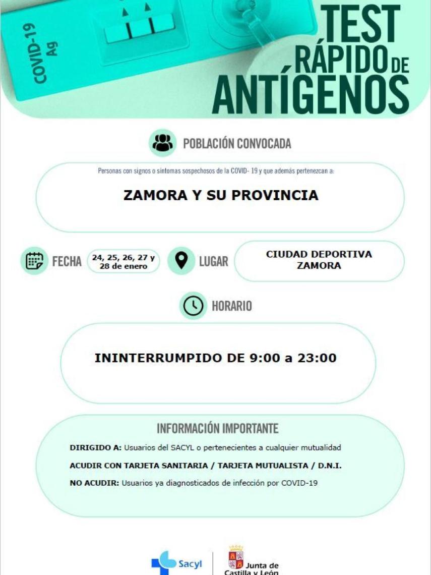 Antígenos en Zamora capital