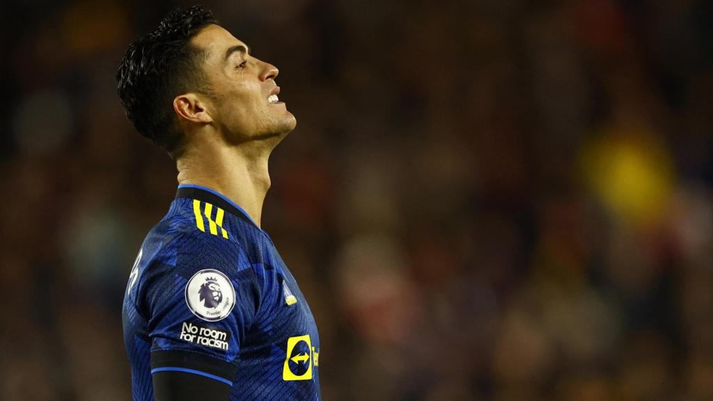 Cristiano Ronaldo durante un partido con el Manchester United