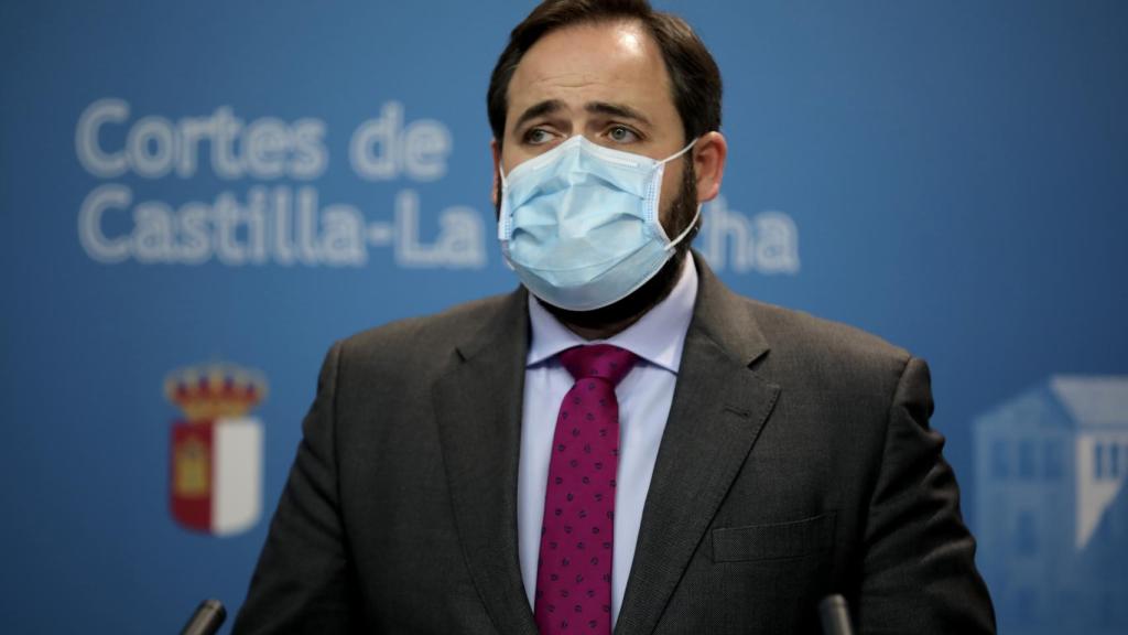 Paco Núñez, presidente del PP de Castilla-La Mancha, durante la rueda de prensa.