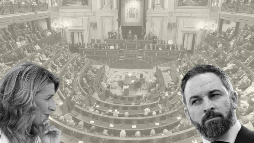 Yolanda Díaz, vicepresidenta del Gobierno y Santiago Abascal, líder de VOX.