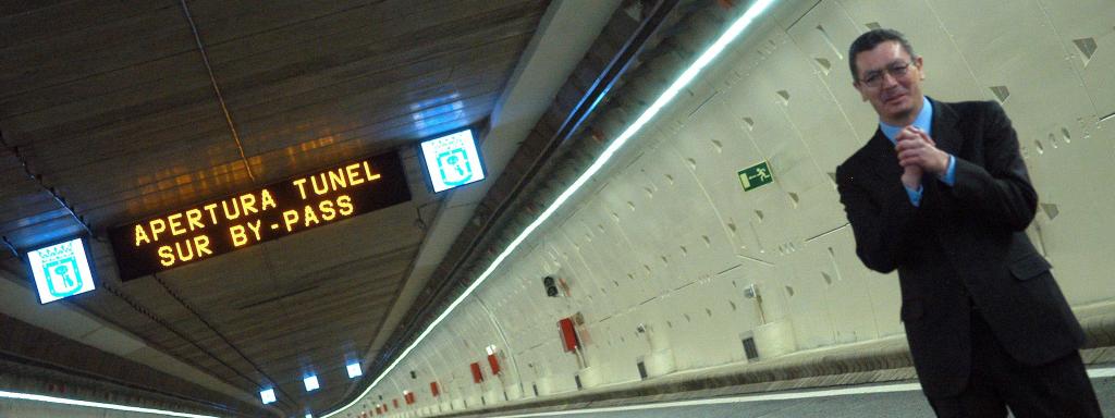 Alberto Ruiz-Gallardón, en la inauguración de los túneles de la M-30.