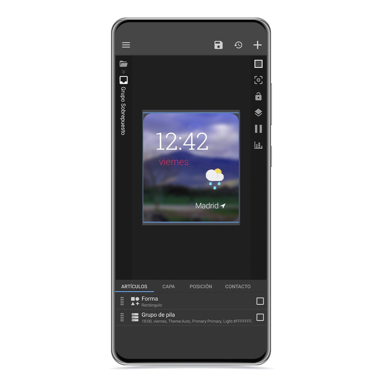 Plantilla de widget en KWGT