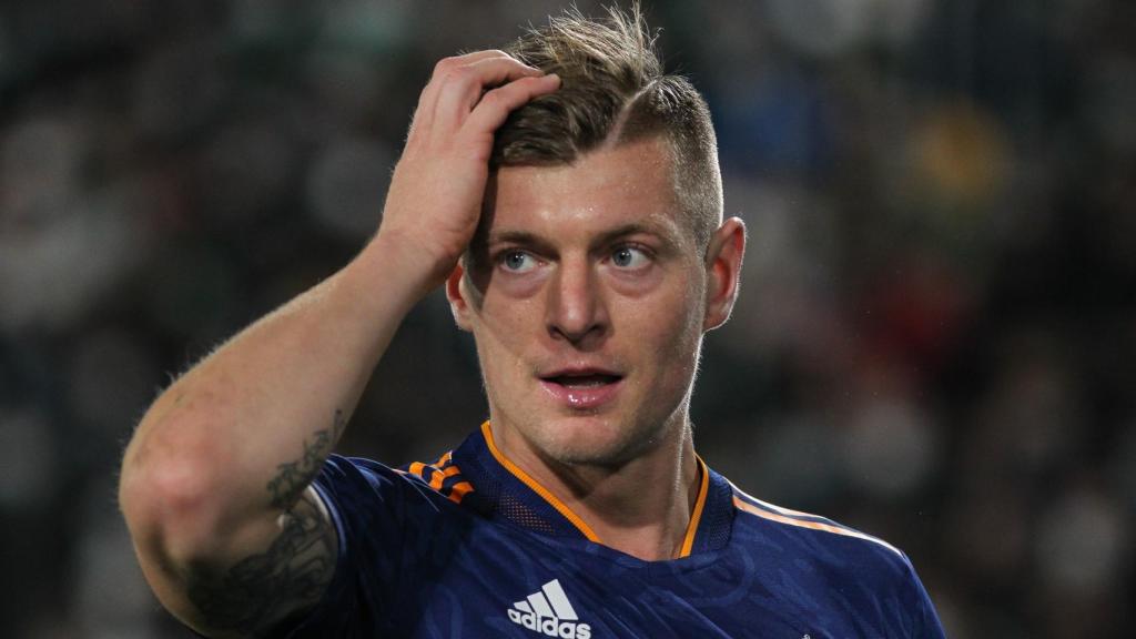 Toni Kroos durante un partido con el Real Madrid