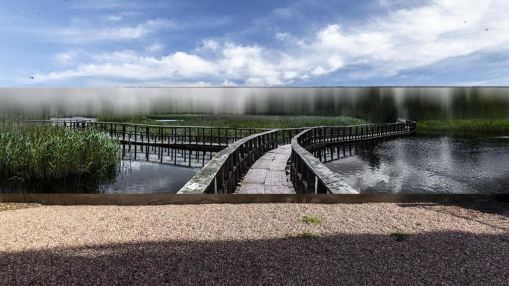 La fotografía mural 'Puente en las Tablas de Daimiel'.