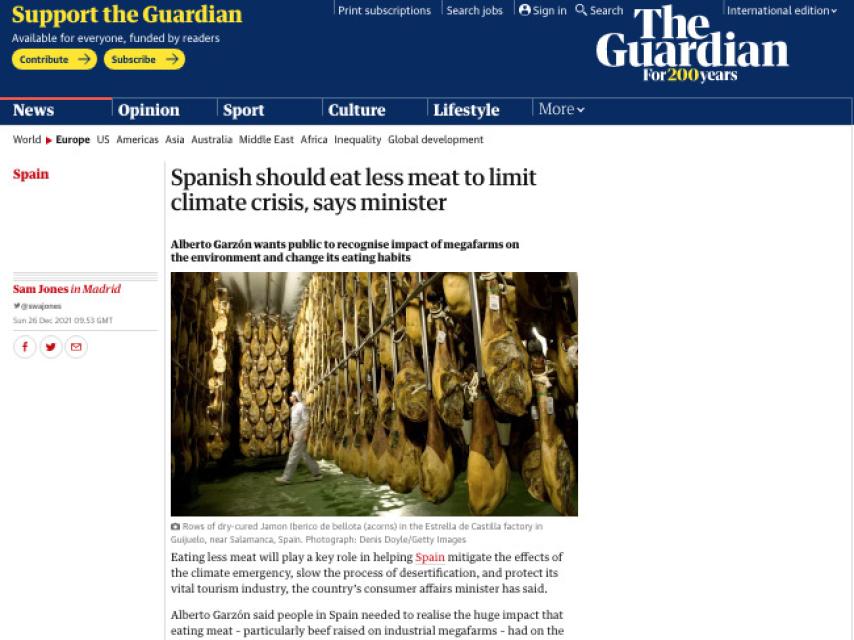 El artículo de la polémica publicado el 26 de diciembre en 'The Guardian'.