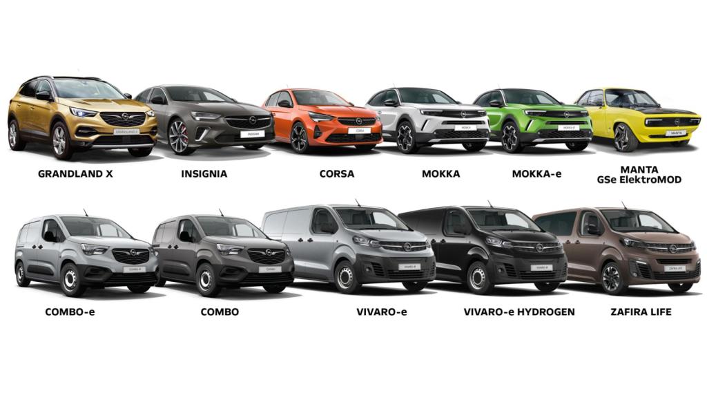 Gama actual de Opel, todos ellos bajo la supervisión de diseño de Mark Adams.