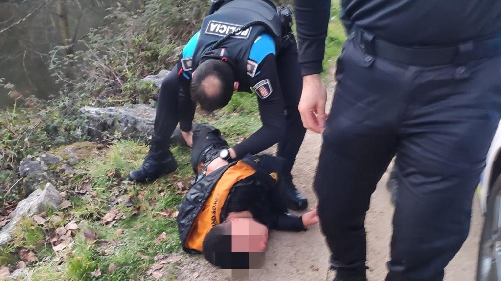 Rescate en el río en Ponferrada