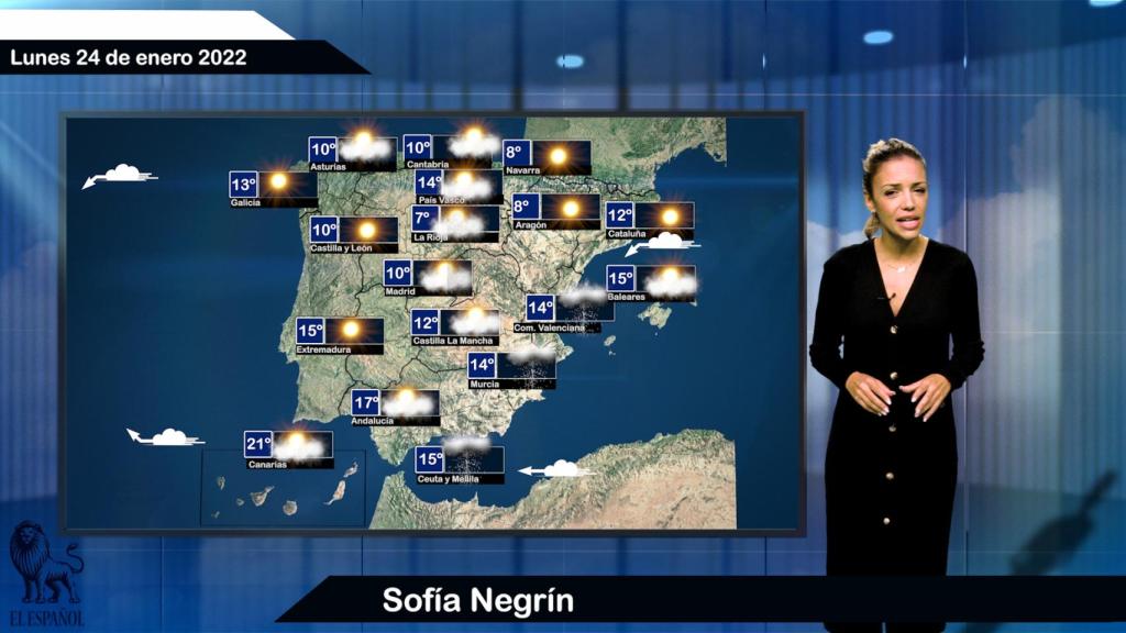 El tiempo del lunes 24 de enero