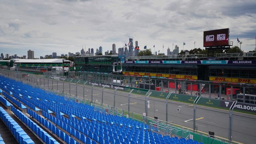 El circuito de Albert Park, vacío.