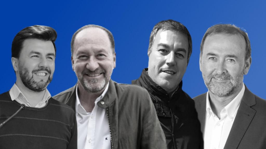 José Aix (Cs), Emilio Bascuñana (PP), Julio Oca (Cs), y Juanjo Berenguer (PP).