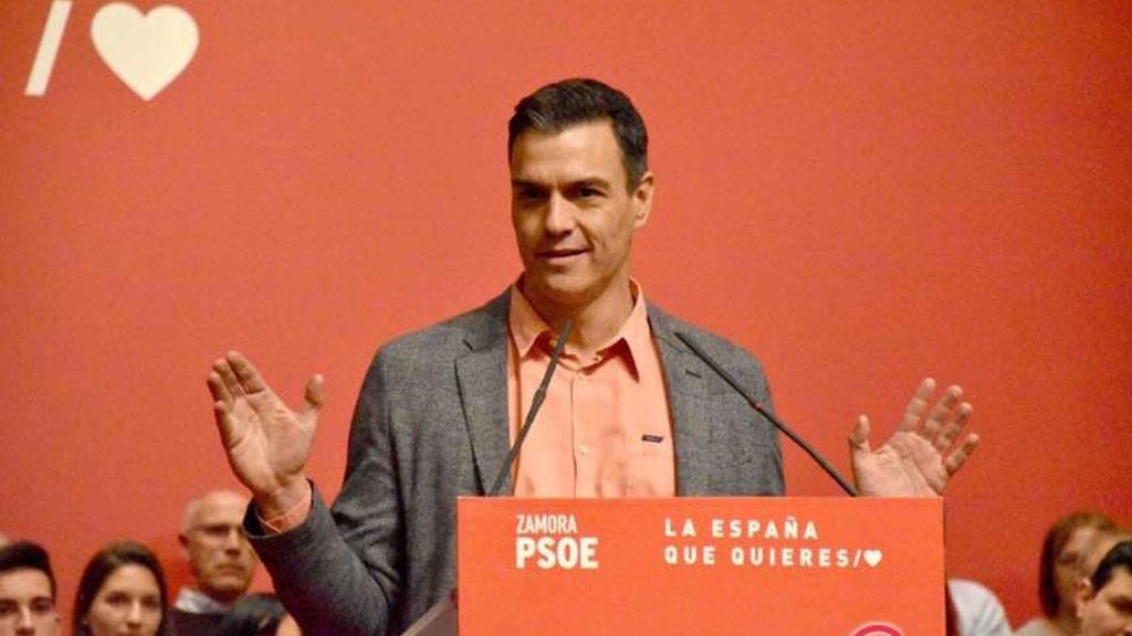 Pedro Sánchez en su visita en mayo de 2019 a Zamora