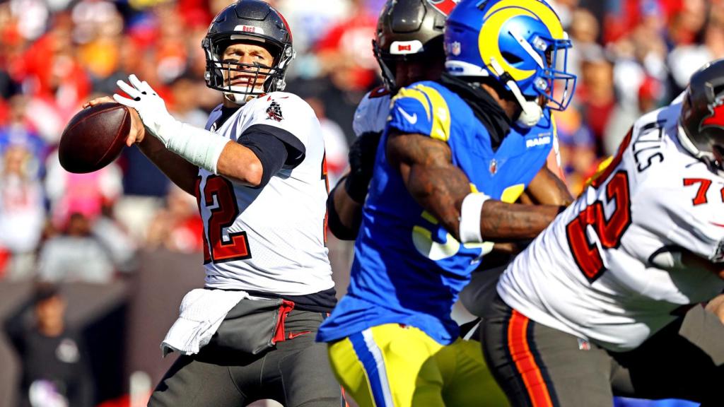 Tom Brady, en el Tampa Bay Buccaneers - Los Angeles Rams de la NFL en la temporada 2021/2022