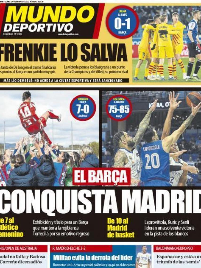 La portada del diario Mundo Deportivo (24/01/2022)