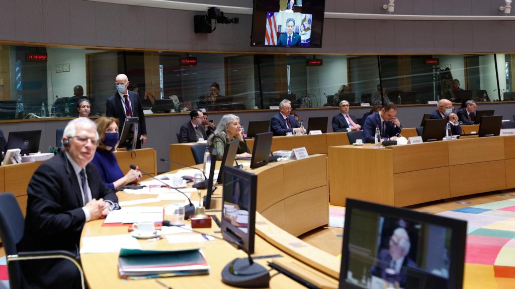 El secretario de Estado norteamericano, Anthony Blinken, se ha conectado por video a la reunión de ministros de Exteriores de la UE de este lunes