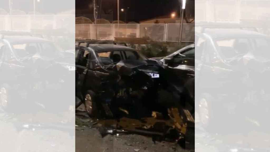 Imagen de algunos vehículos dañados en el accidente.
