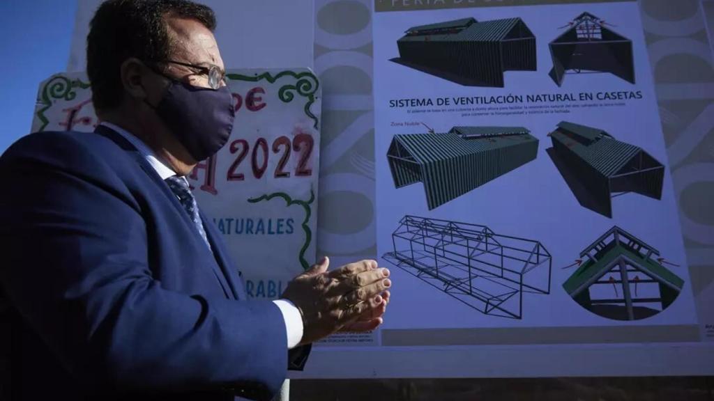 Carteles con el sistema de ventilación para las casetas de la Feria de Abril.