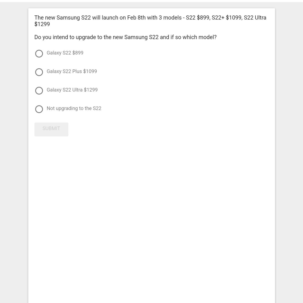Filtración de Google de los Samsung Galaxy S22