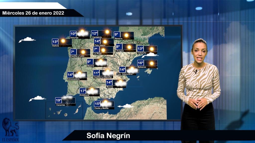 El tiempo del miércoles 26 de enero.