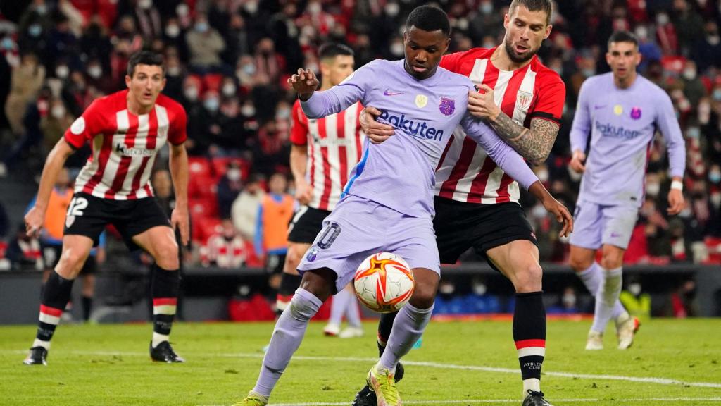 Ansu Fati, durante el partido de Copa del Rey ante el Athletic Club.