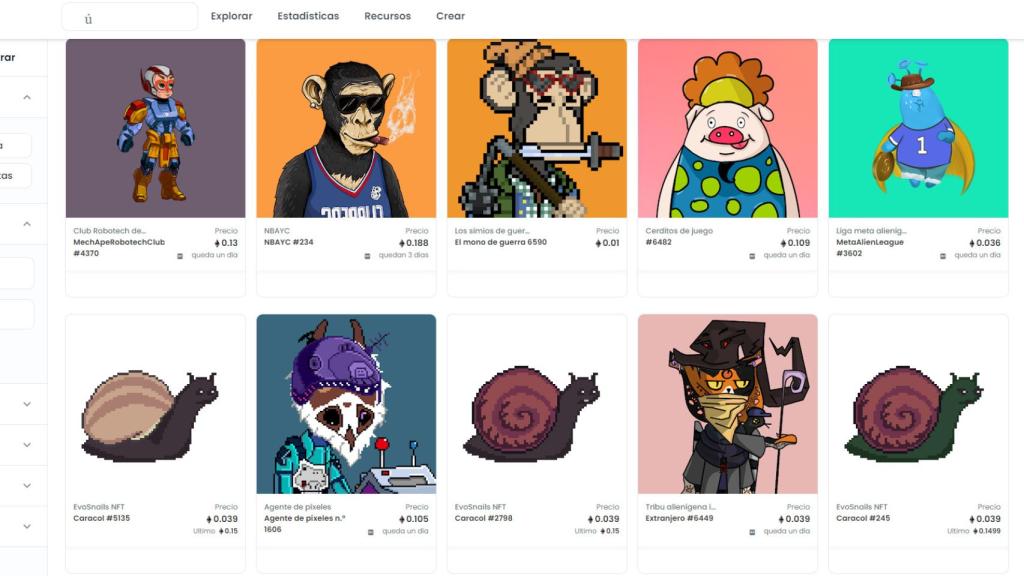 Captura de la web OpenSea