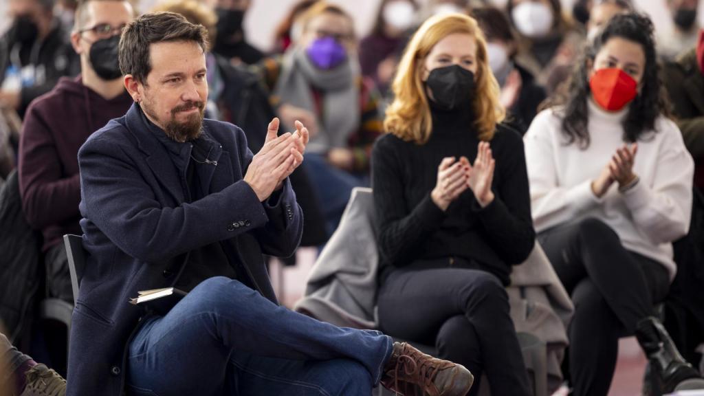 Pablo Iglesias en un acto de campaña de Unidas Podemos en Valladolid.